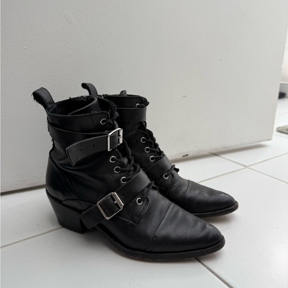 AllSaints bucked heel booties